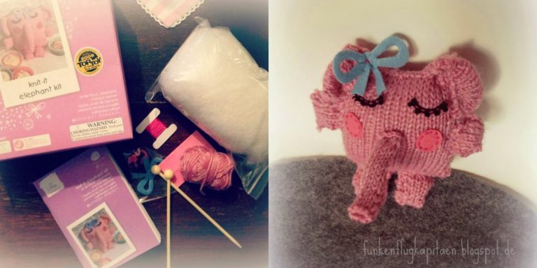 Strickset Elefant rosa