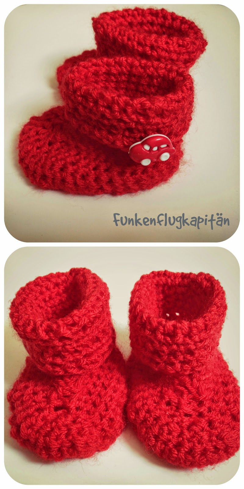 gehäkelte Babyschuhe rot