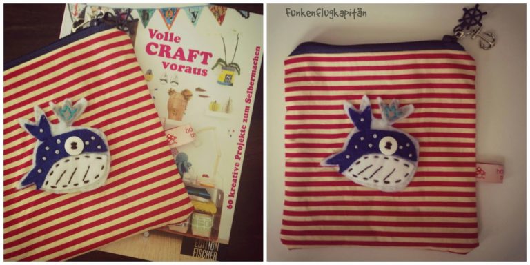 kleines Täschchen mit Applikation Wal