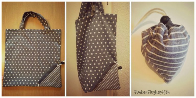 Tasche in der Tasche – Stars n`Stripes grau