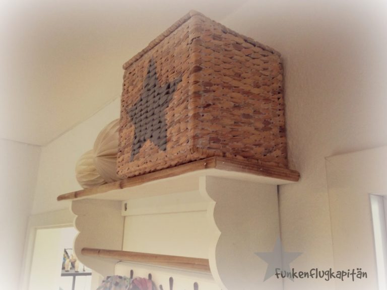 Flur Renovierung Rattanbox mit Herz verzieren