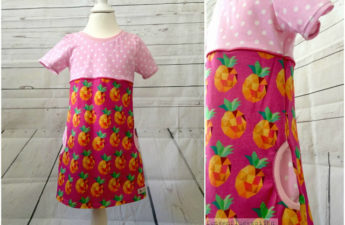 Kinder Jersey Kleid kurzarm Ananas