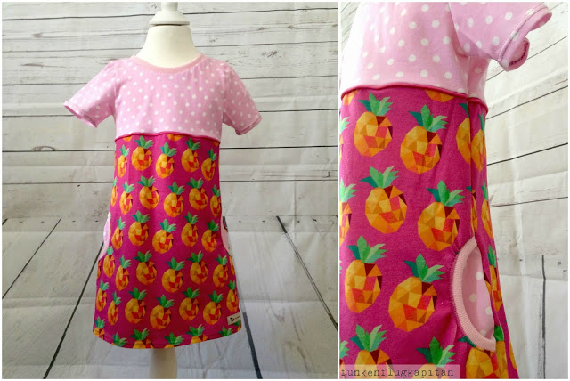 Kinder Jersey Kleid kurzarm Ananas