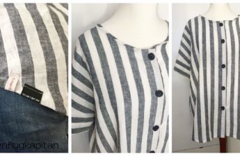 Bluse mit Knopfleiste aus Leinen