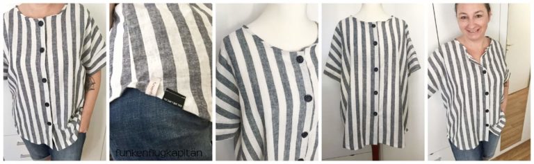 Bluse mit Knopfleiste aus Leinen