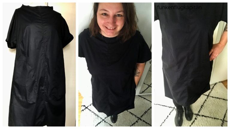 Cap Sleeve Dress The Assembly Line Popline schwarz