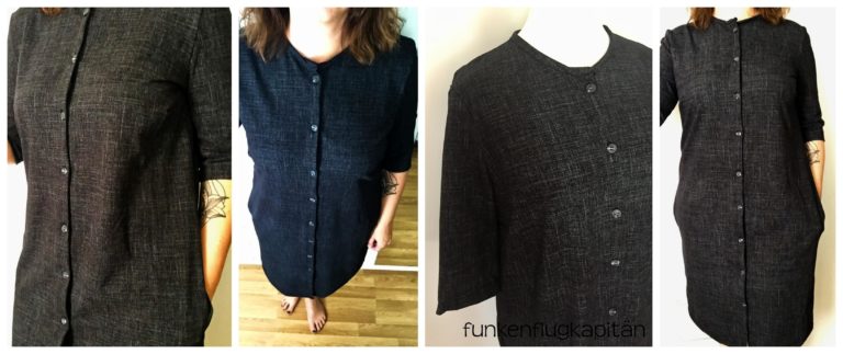 Hemdblusenkleid Jeansstoff schwarz