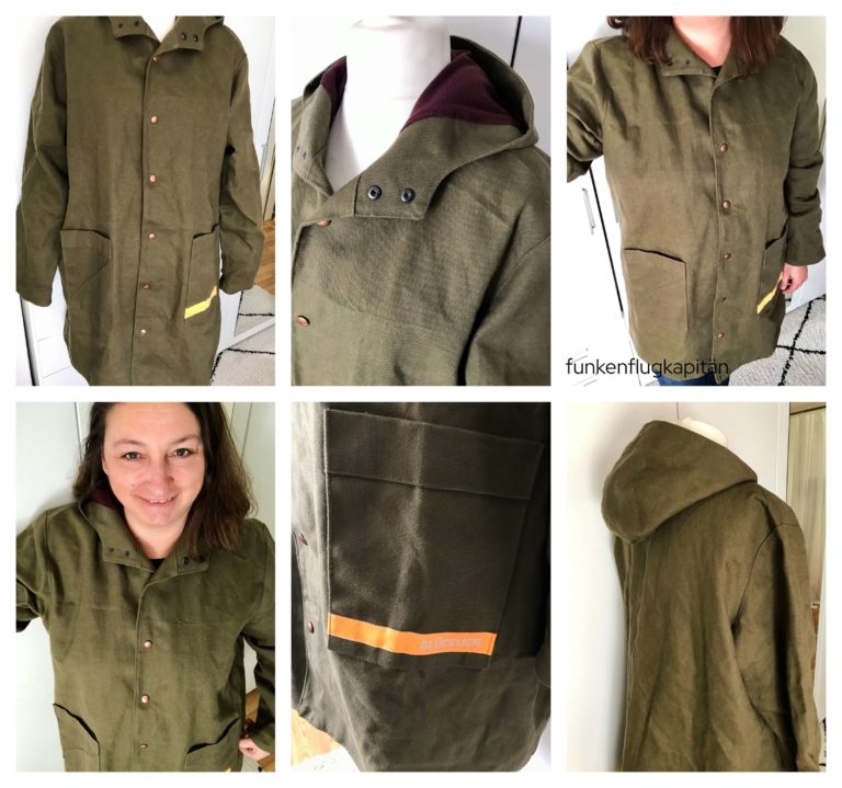 Frau Karo Parka Studio Schnittreif Canvas oliv