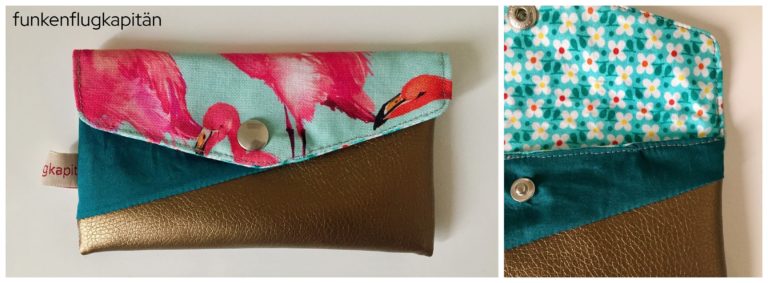 Hansedelli Kuori Handytasche Flamingo petrol kupfer
