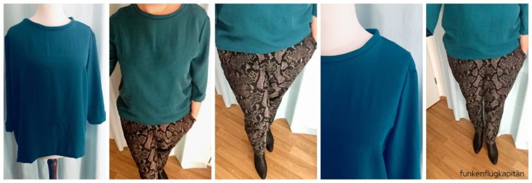 Holly Studio Schnittreiff Tencel Petrol Hose Anike Kibadoo Schlangenlederlook