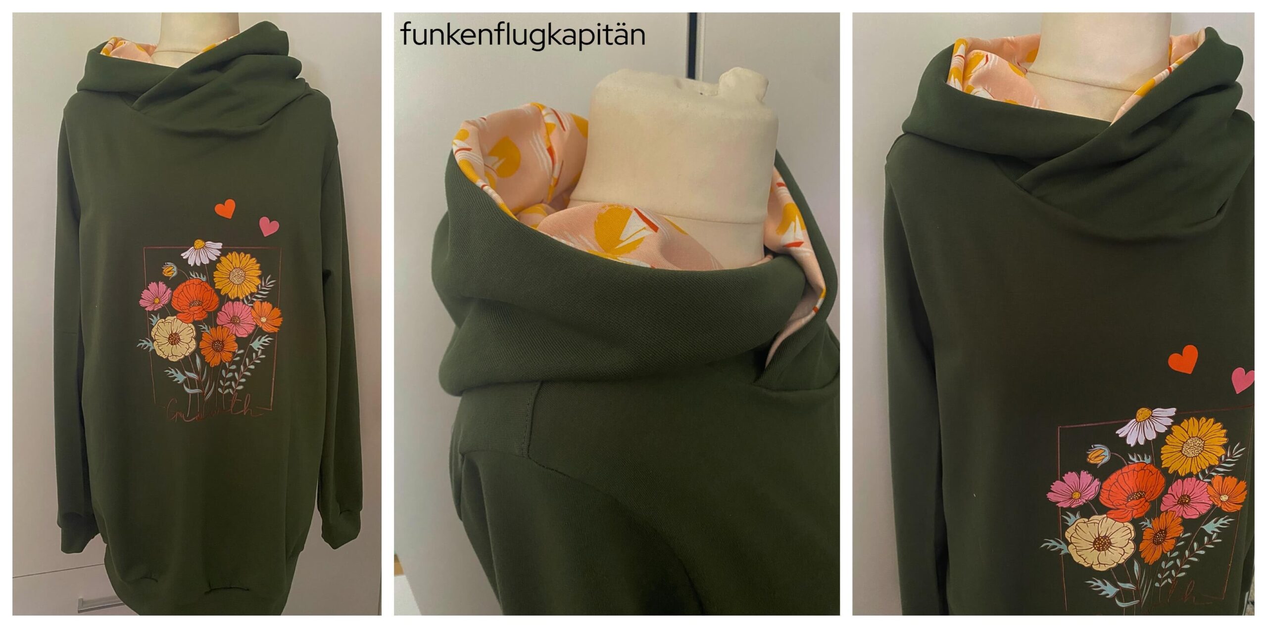 Hoody Lybstes Frenchterry grün Aufdruck