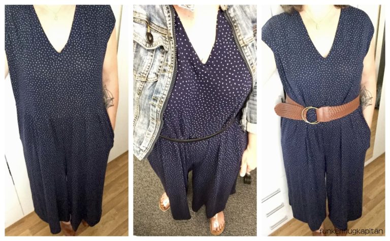 Jumpsuit Jazz Viskosejersey blau Punkte