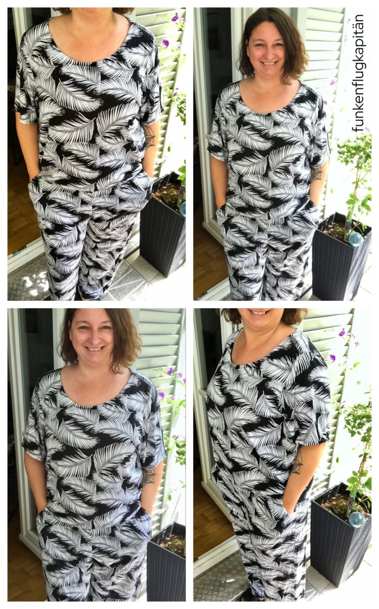Jumpsuit Lahela Sarah and Julez viskosejersey Palmblätter