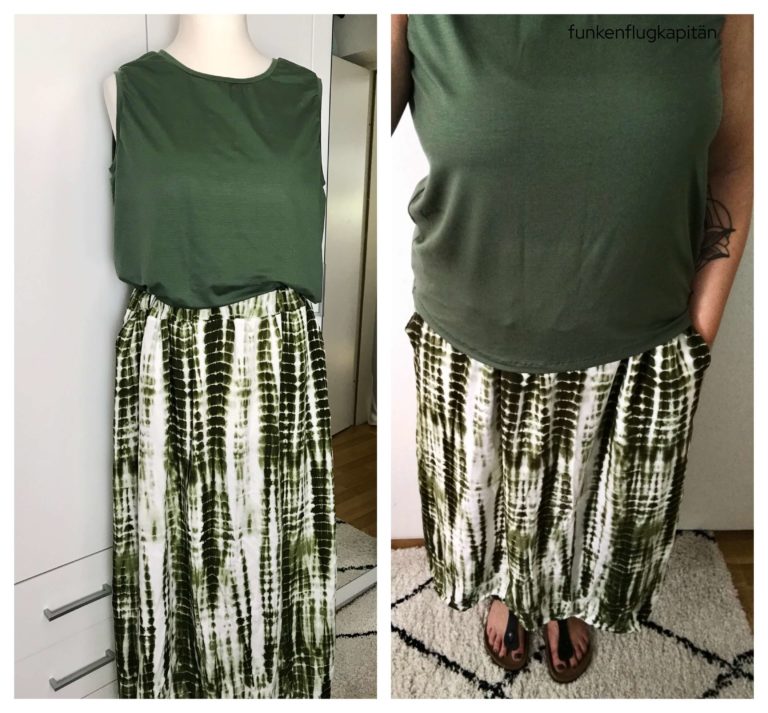 Juni Design Top No 8 Rock No 17 Viskose und Viskosejersey batik grün