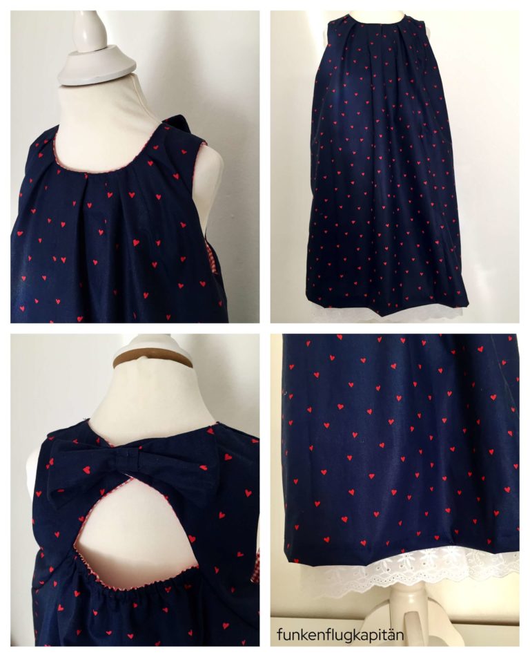 Kleid Gänseblümchen Firleffanz dunkelblau herzen