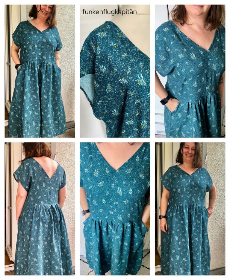 Kleid Vacances Claire Massieu Musselin petrol