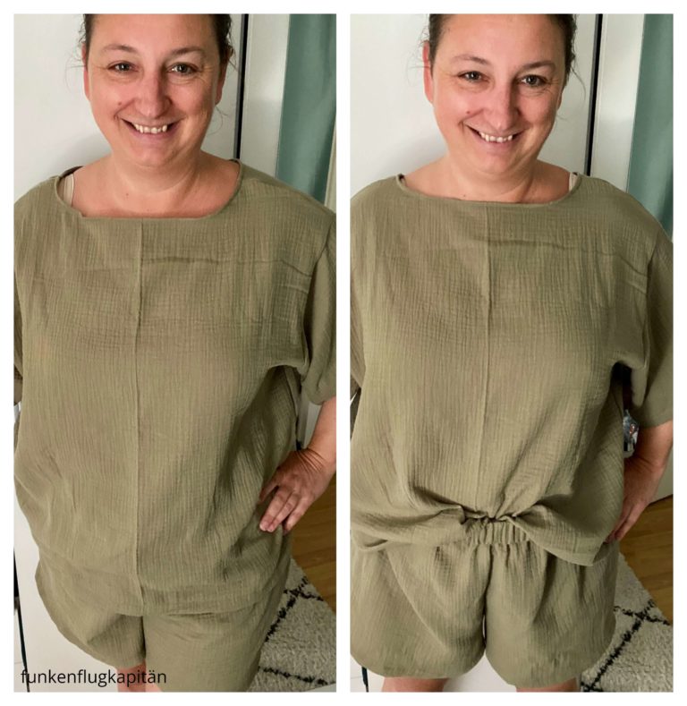 Lara Lounge Set Swimstyle Patterns Musselin khaki