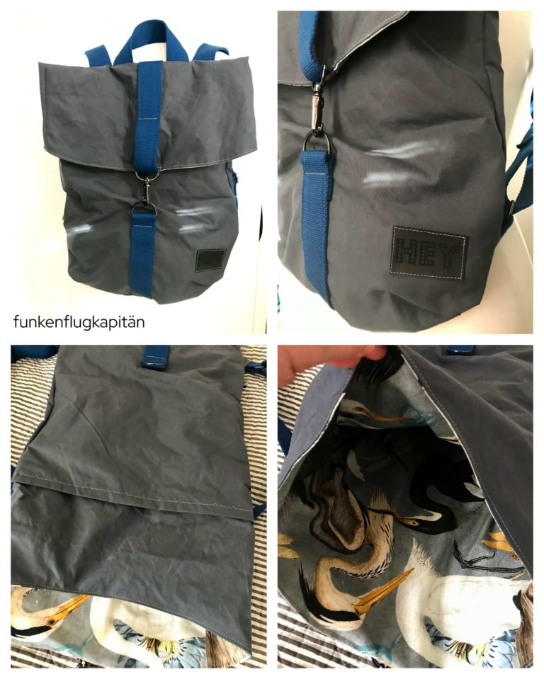 Messenger Rucksack Leni Pe Punkt dry oilskin grau