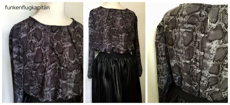 Office Blouse soseweasy Chiffon Schlangenmuster