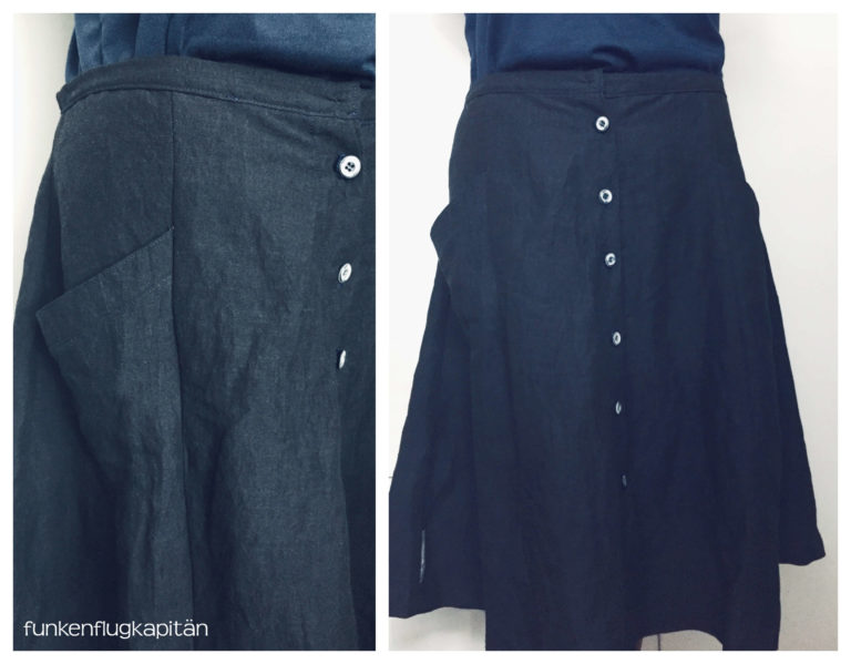 Schnittchen Patterns Rock Martha Leinen blau