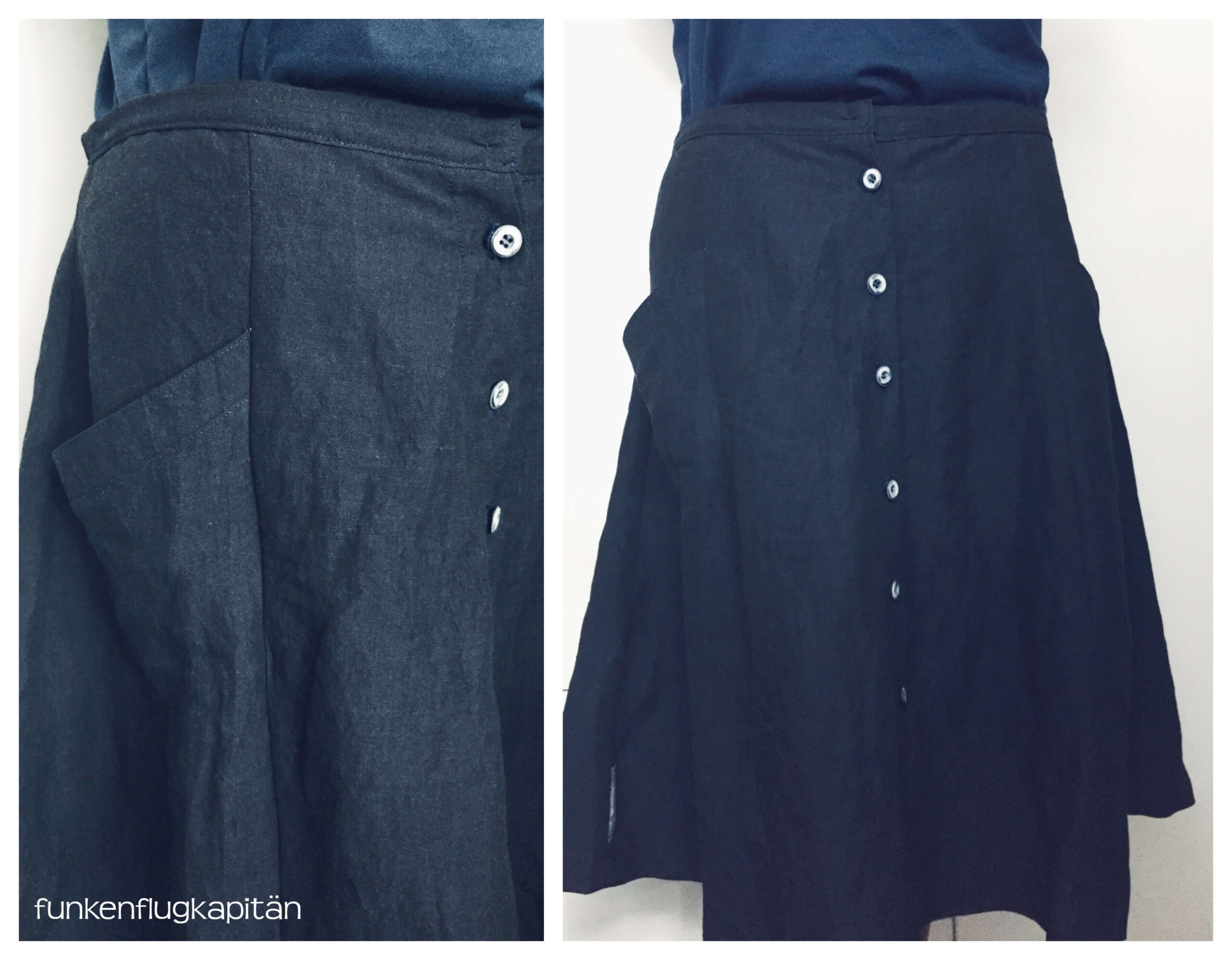 Schnittchen Patterns Rock Martha Leinen blau