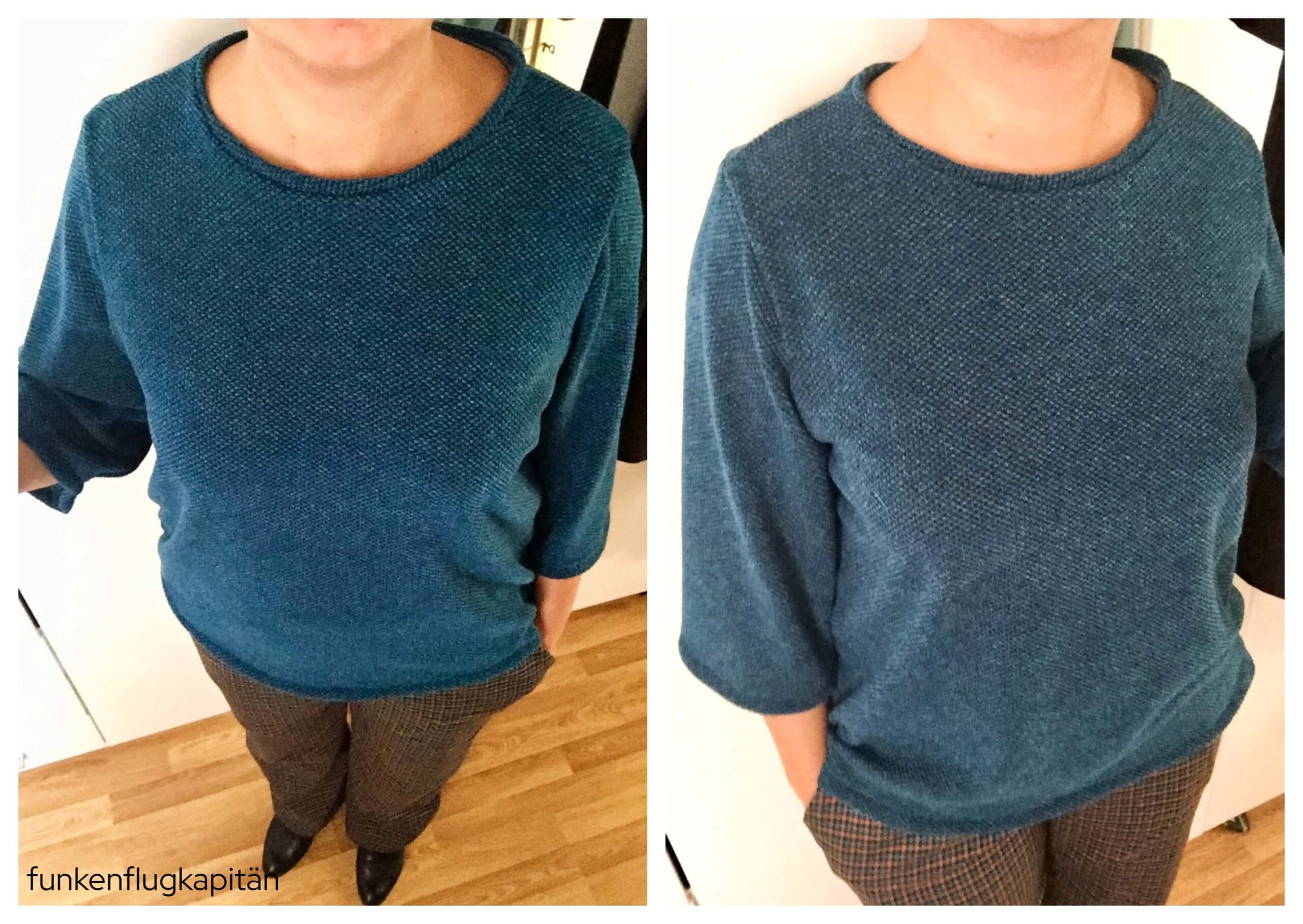 weitere neue Hosen und passende Oberteile Shirt Holly Studio Schnittreif Strickstoff petrol
