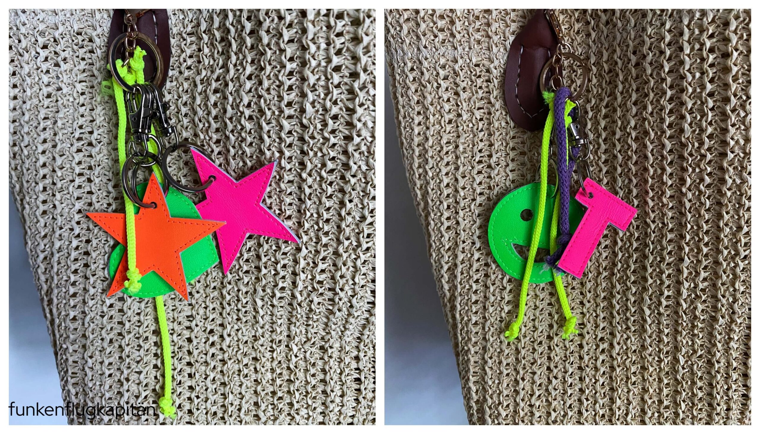 Taschenhänger Leder Neon