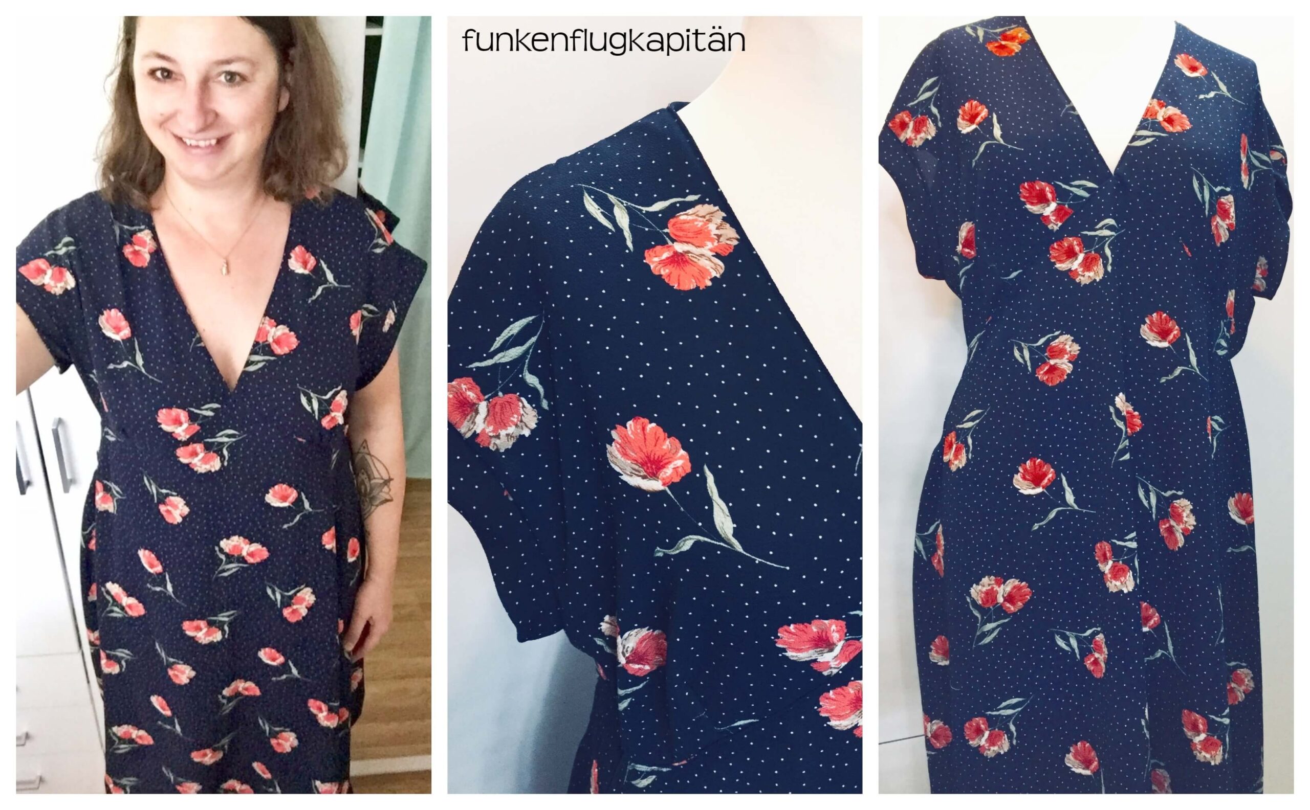 Kleid Chiffon V-Ausschnitt