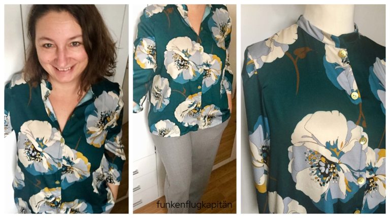 The Avid Seemstress Bluse Viskose Grün Blumen
