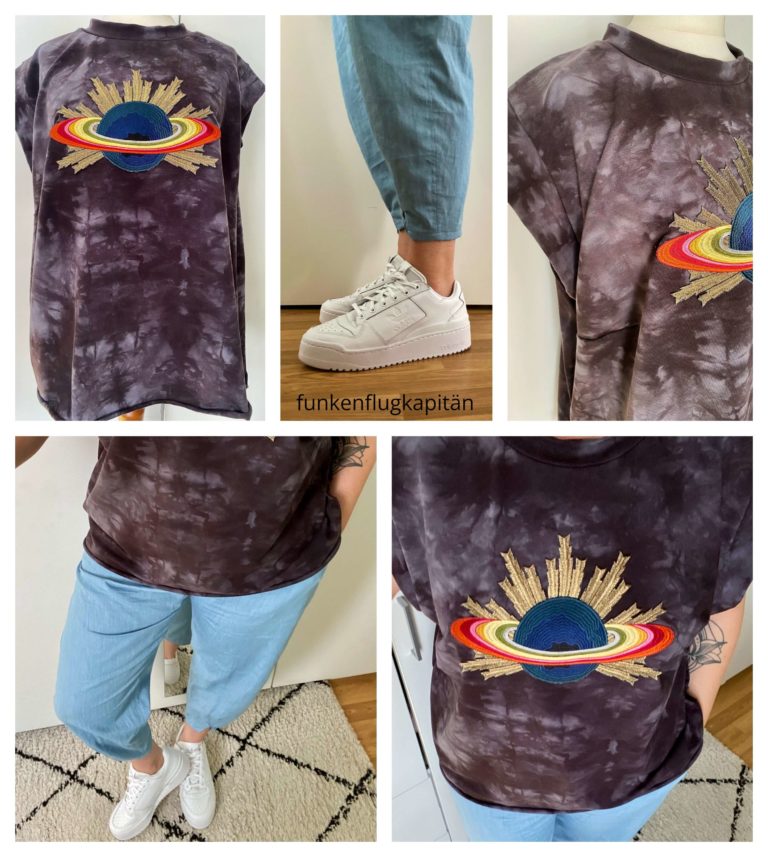 Top Freya Kibado Batik Patch Stoff und Stil Hose Kew Woven Pant Style Arc Jeans