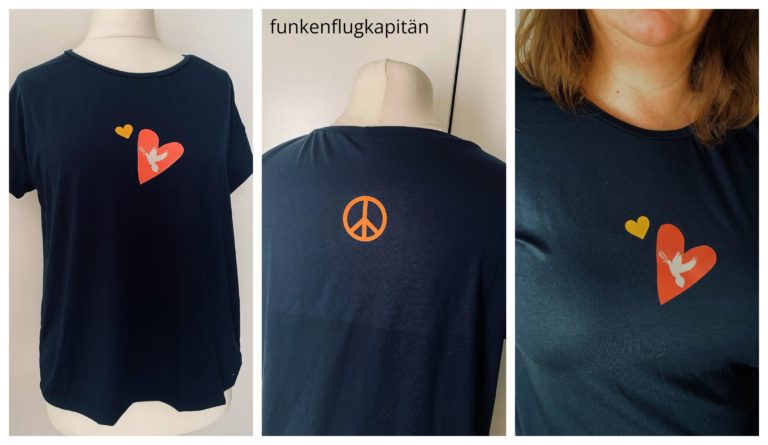 Tshirt Tina Studio Schnittreif Carity Bügelbilder AllesfürSelbermacher blau