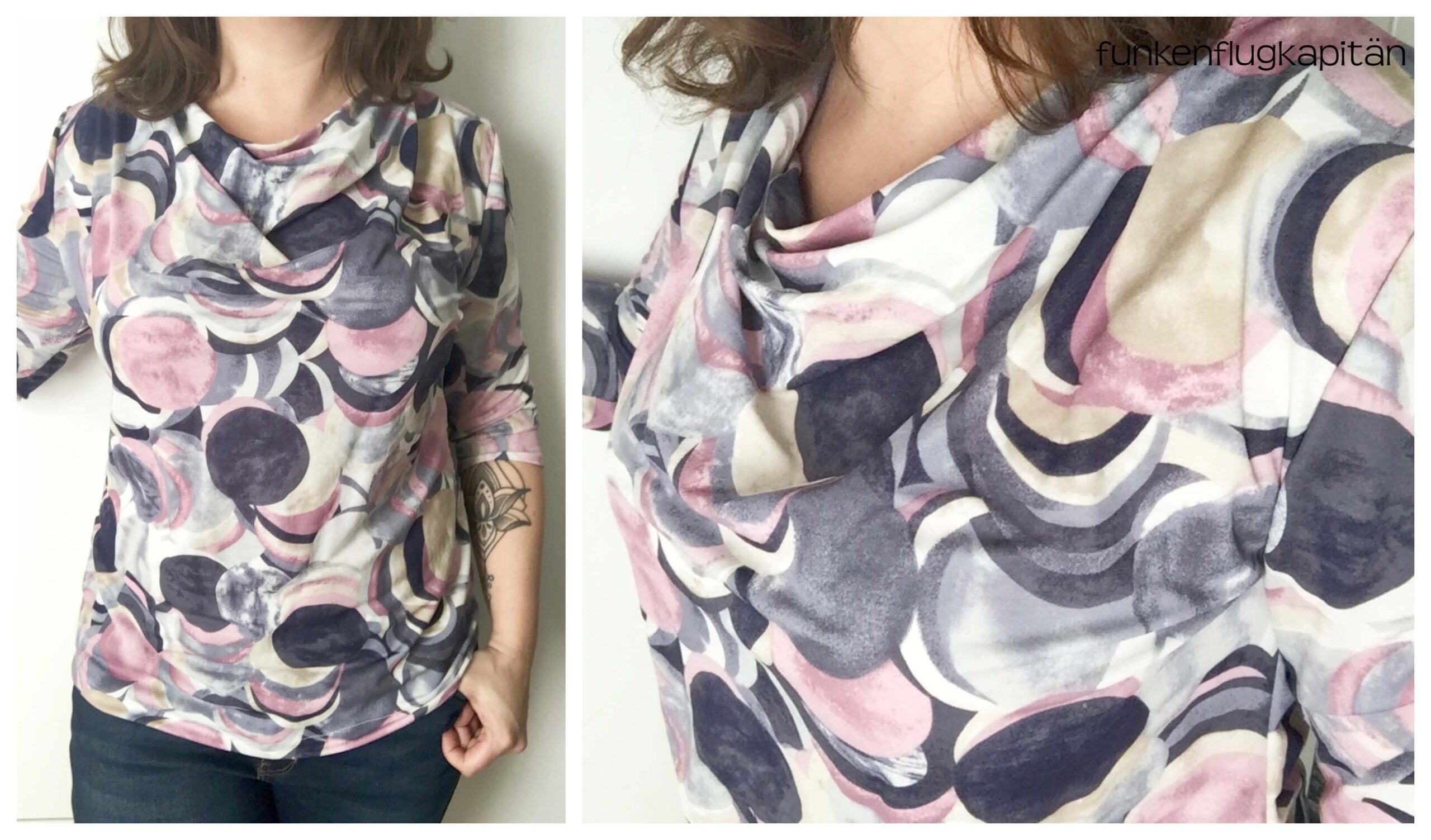 Wasserfalltop und Hose-aus Waschleder